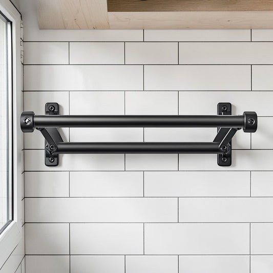 Dormz Wall-Mounted Retractable Drying Rack - Space-Saving Folding Arm - Aerospace Aluminum - Indoor/Outdoor Hidden Laundry Hanger