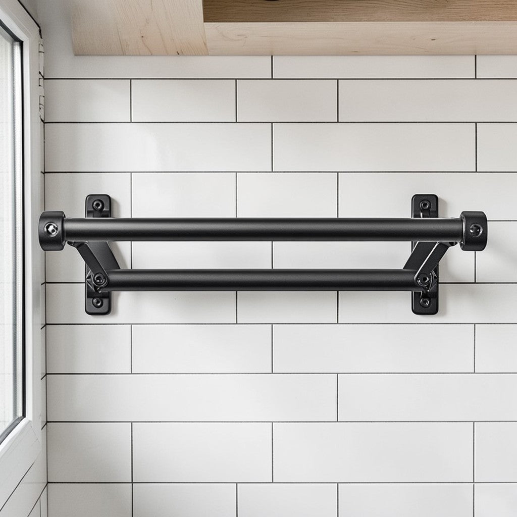 Dormz Wall-Mounted Retractable Drying Rack - Space-Saving Folding Arm - Aerospace Aluminum - Indoor/Outdoor Hidden Laundry Hanger