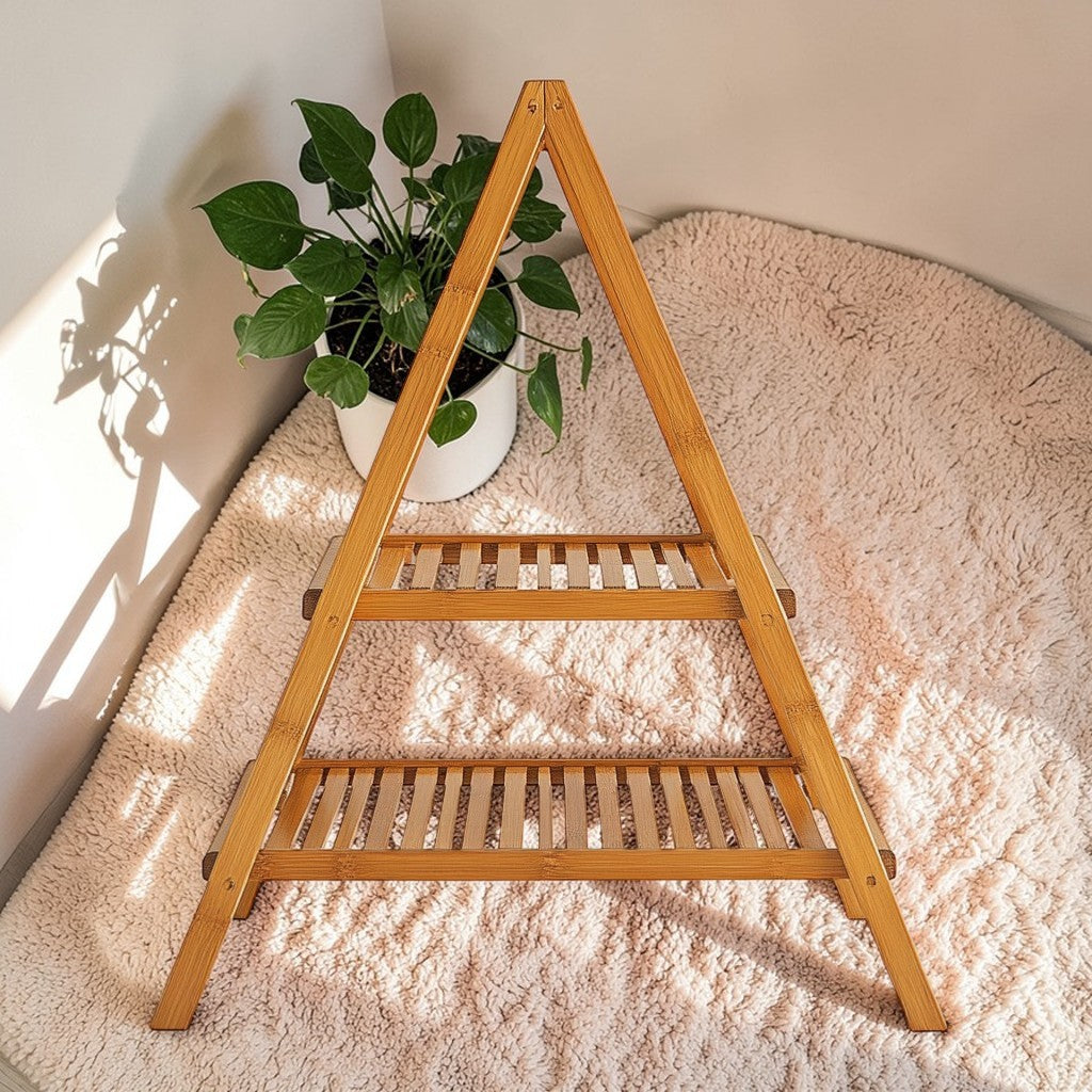 Dormz Nordic Natural Bamboo Drying Rack - Foldable A-Frame Clothes Airer - Sustainable Wood - Minimalist Home Decor